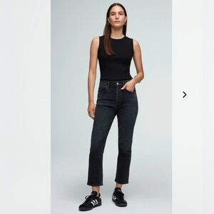 AGOLDE | RILEY HIGH RISE STRAIGHT CROP JEANS IN PANORAMIC BLACK SIZE 25